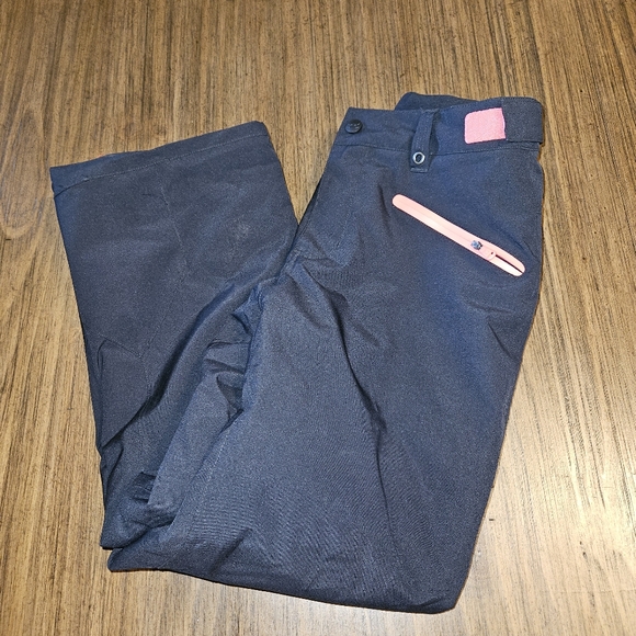 Under Armour Other - Under Armour Ski Snowboard Snowpants Youth L Black Polyester Pink Sipper Lining